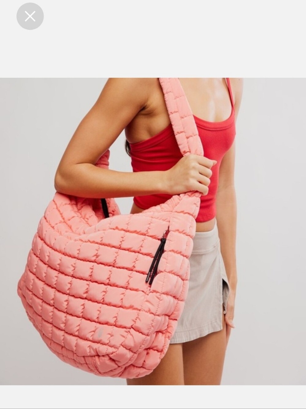 NEW Free People Movement Quilted Caryall Bag In Coral
